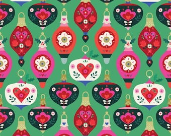 Nordic Noel, Dashwood Studios, Bee Brown, Kugeln, 100% Quilt Baumwolle, Weihnachten, Feiertage