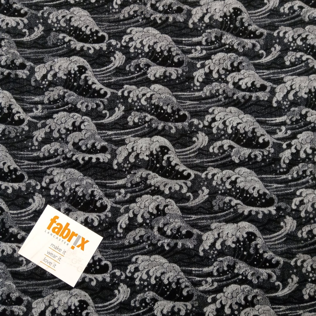 Japanese Fabric, Waves, Hokusai, Japanese Print, Quilting, Patchwork