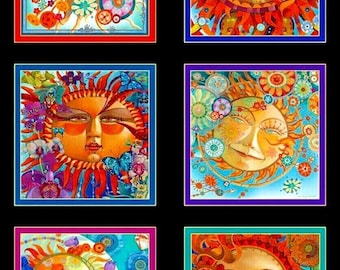 Jahreszeiten der Sonne Fabric Panel, David Galchutt Baumwolle (65x112cm)