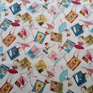 Japanese Fabric, Ryoko, Ballerina, Pink, Quilting, Patchwork, 100% Cotton, Ballet, Dance