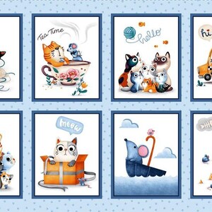 Panneau de races de chat Féline quilting Tissu coton 60 cm x 110 cm Elizabeth/'s studio