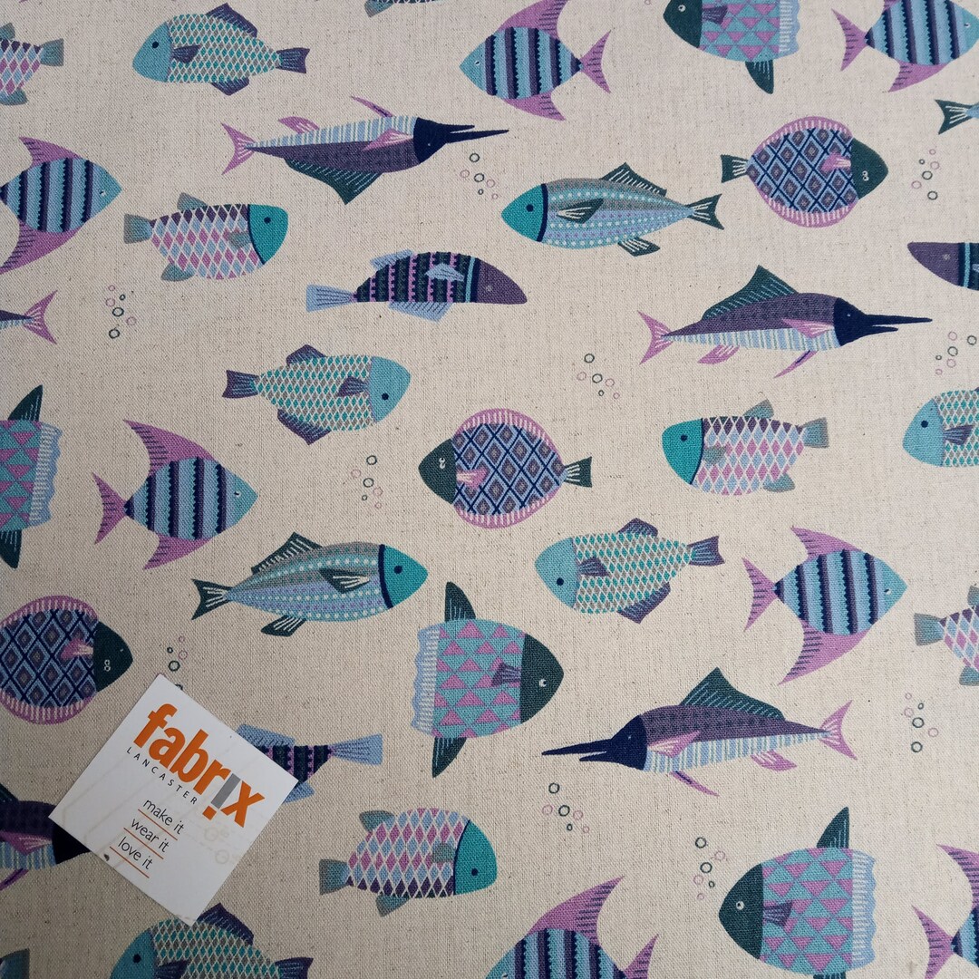 Cloth Fish Japanese Fabric, Fish, Ocean, Sea Creatures, Quilting, Patchwork ...