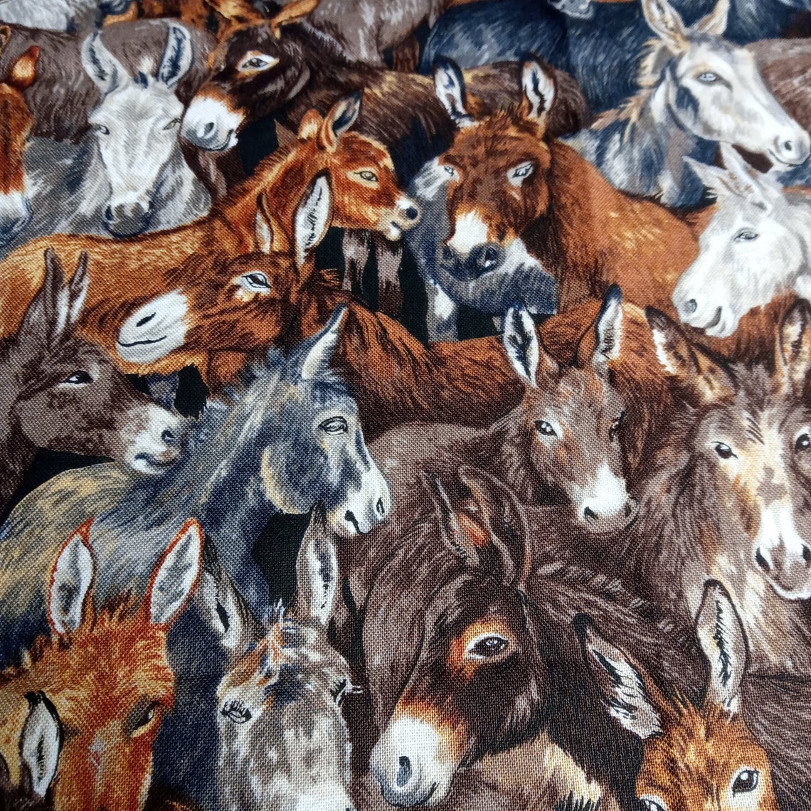Fat Quarter Donkeys Donkey Makower Quilting Patchwork Etsy