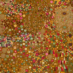 Klimt-Style Quilting Cotton, Andover Golden Rhapsody,