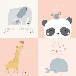 Little Things Baby Animals Quilt Panel, Riley Blake Fabric (90x112cms)