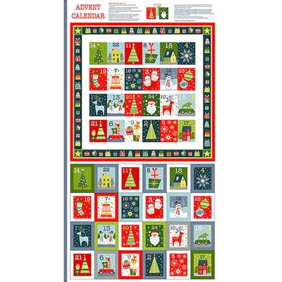 Fabric Advent Calendar Panel Joy Advent Makower 2226 100 Etsy UK