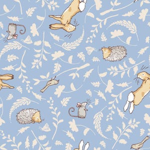 Devine combien je t'aime 2024, Forest Friends, Anita Jeram, Sam Mcbratney, 100 % coton à courtepointe, Clothworks, lièvre, tissu
