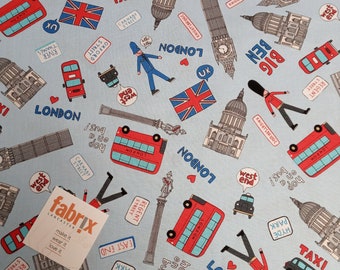 London with Big Ben Fabric Quilting SewingCraft Panel London with Big Ben Fabric Quilting SewingCraft Panel