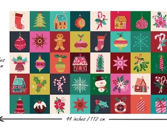 Panel, Zuckerstange Weihnachten , Dashwood Studios, Helen Black, 100% Baumwolle, Quilten, Patchwork, Festlich