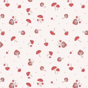 Lewis & Irene - Evergreen, Mushrooms, 100% Quilting Cotton, Fabric, A694, Autumn