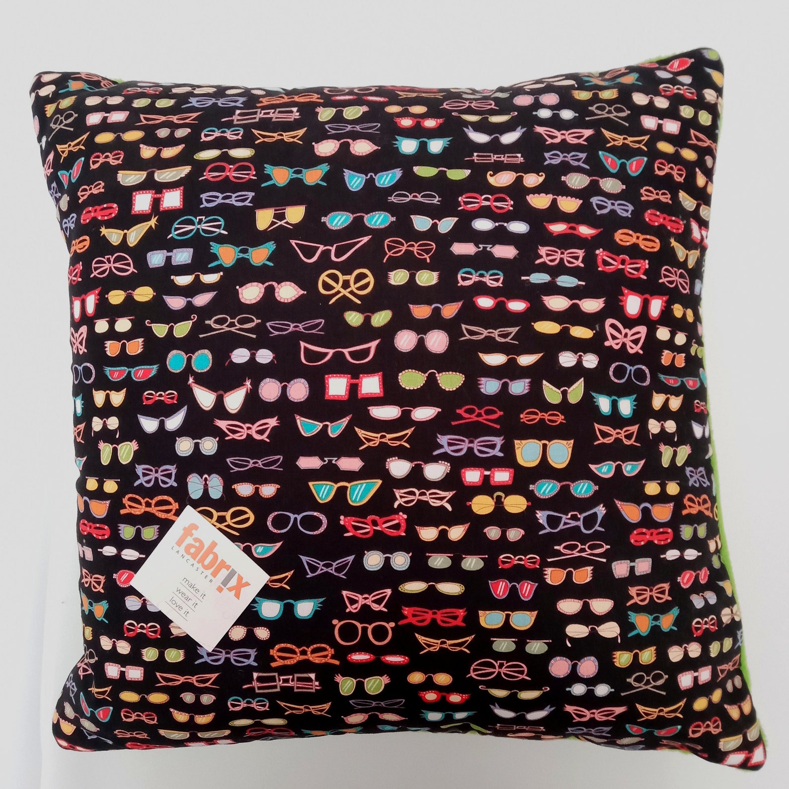 Spectacles Glasses Cotton Cushion Pillow with a Green Etsy