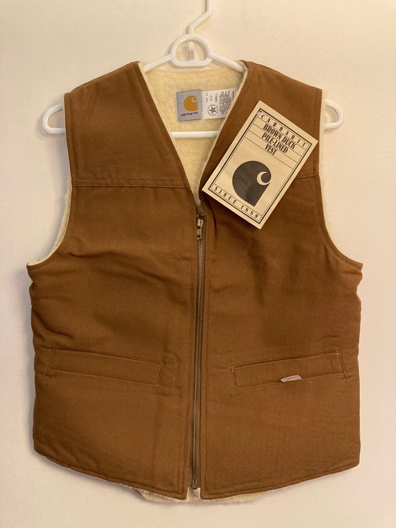 Vintage Carhartt Sherpa Lined Canvas Vest USA
