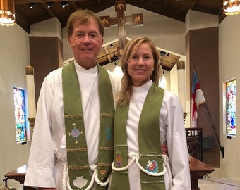 Custom Embroidered Clergy Stole: Personalized Pastor Gift