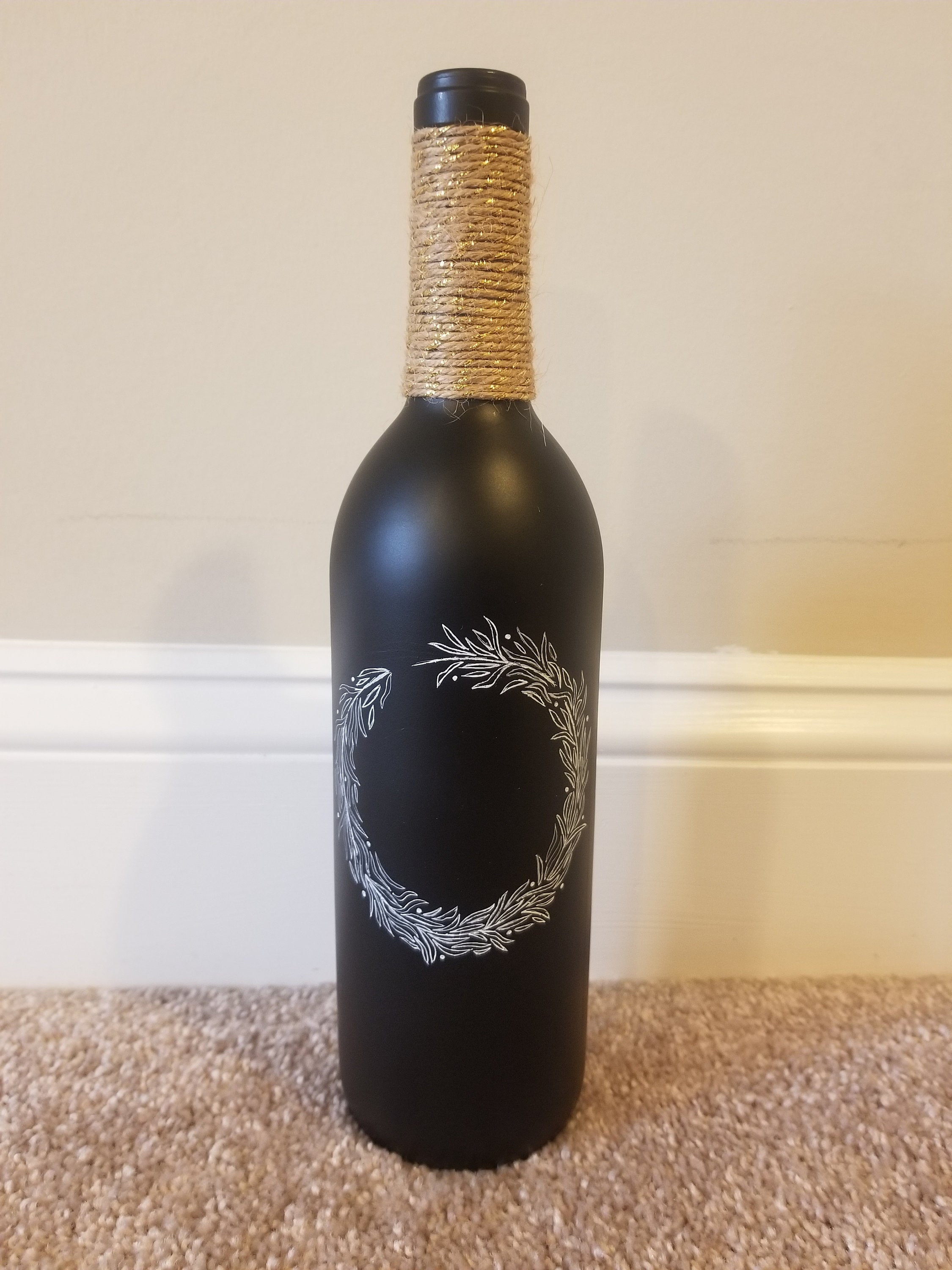 Monogrammed Customizable Wine Bottle Etsy UK