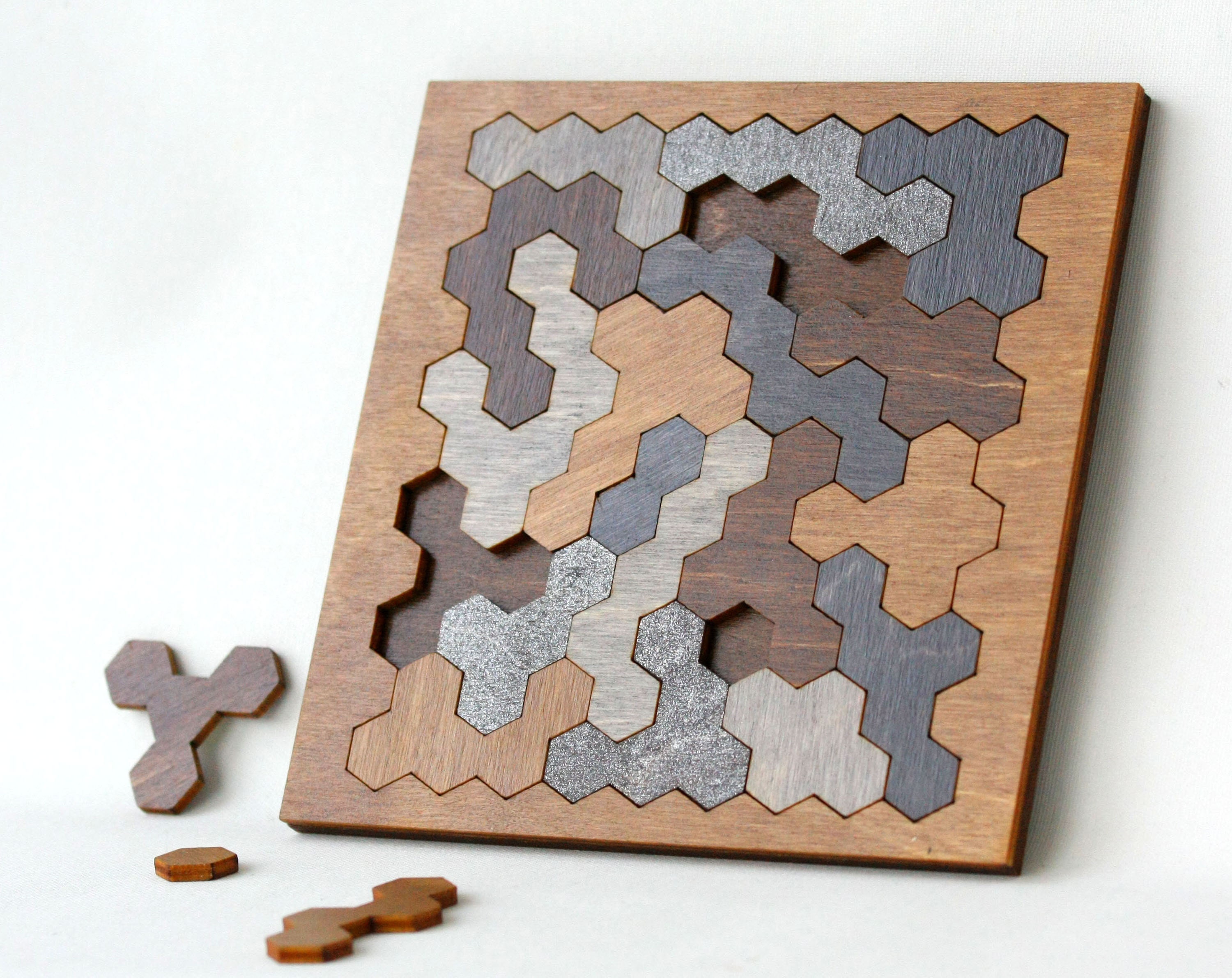 Puzzle Jigsaw Brain teaser puzzles Wooden Fractal Etsy