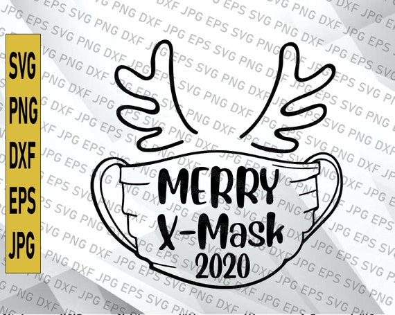 Download Merry X Mask Svg Christmas Mask Social Distancing 2020 Etsy