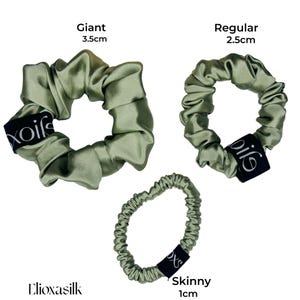 SILK SCRUNCHIES, SIlk SCRUNCHY pure mulberry silk scrunchies set Giant Regular Skinny Ultra thin real silk hair ties