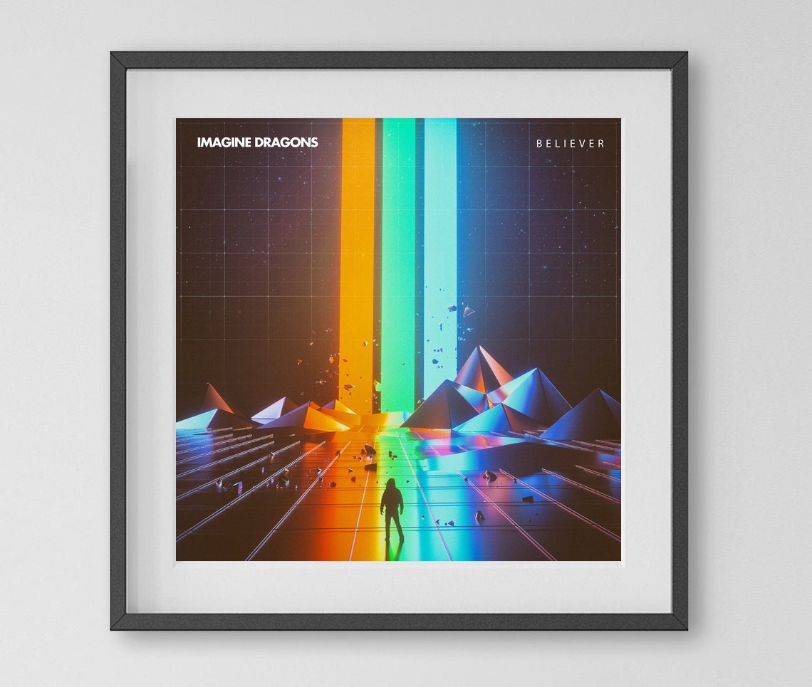 Believer Imagine Dragons music album cover celebrity art | Etsy