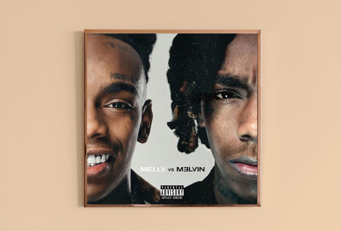 YNW Melly Melly vs. Melvin album cover canvas poster high Etsy