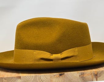 Wide Brim Wool Fedora: Classic Snap-Brim Hat, Custom Band