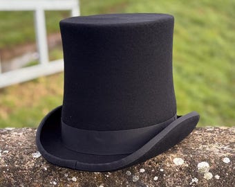 Personalized Wool Felt Top Hat: 20cm Majestic Victorian Party Hat