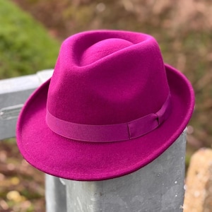 Personaliseer je trilby Elegante 100% wollen trilbyhoed | Waterdicht samendrukbaar | Handgemaakt met grosgrain-band Aanpassen met brandingijzer