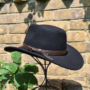 Chapéu de cowboy de feltro de lã amassável feito à mão: estilo western personalizado