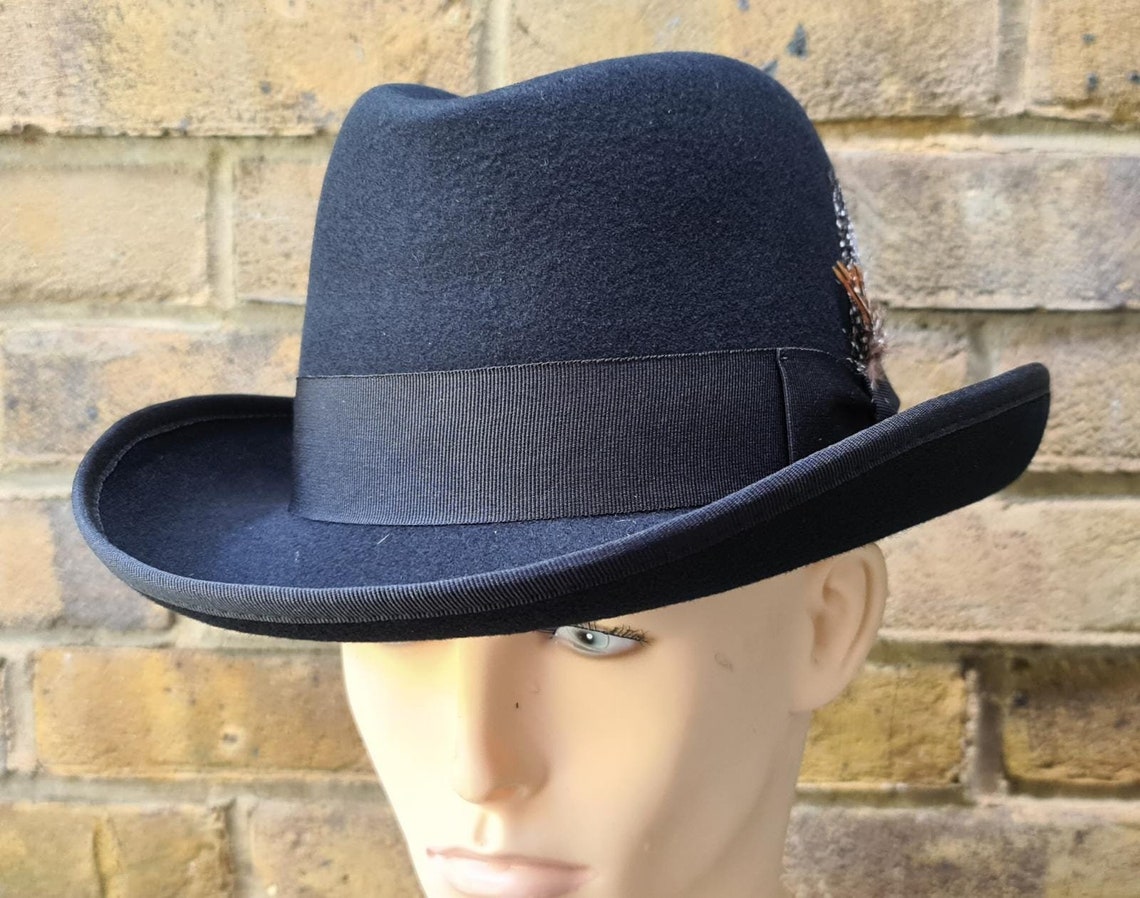 Wool Homburg Hat Churchill Wear Godfather Homburg Hat Satin | Etsy