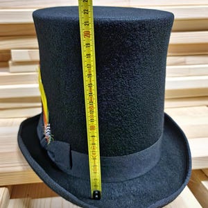 Majes Branding Irontic Tall Top Hat Victorian top hat with Name or Initials – Classic 20cm Black and Brown Hat with Custom