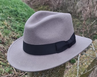 Personalisierter knautschbarer Woll-Fedora: Indiana Jones Style 1940er Jahre Hut