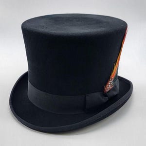 Handcrafted Victorian Topper Hat – 15cm Tall Wool Felt Top Hat | Personalised Branding