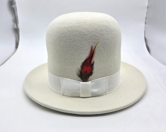 Oversized Tall Wool Bowler Hat: Erykah Badu Inspired, 20cm Crown - Main Image