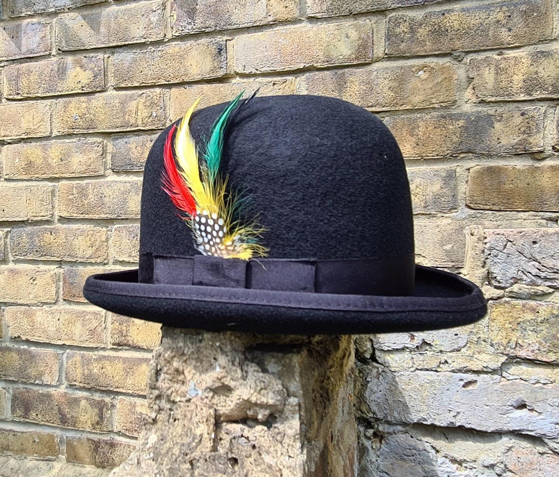 Tall Bowler hat Oversized Tall Bowler Hat Black Unisex Wool Etsy