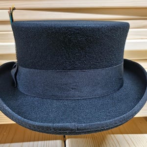 Dead Man Top Hat short top hat Mid-Crown Ascot Victorian Steampunk wedding hat luxurious wool felt hat, branding iron