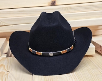 Sombrero de vaquero de lana de ganadero: estilo clásico del oeste, personalizable