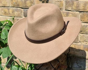 Handgemaakte, samenknijpbare wolvilt cowboyhoed - gepersonaliseerde westernstijl