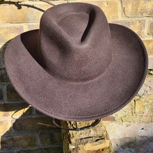 Customize Your Handmade Crushable 100% Wool Felt Cowboy Hat– Personalize with a Name or Initials with Branding Iron, Western Style cowboy