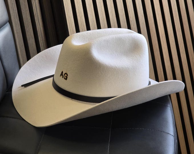 Customizable Wool Cowboy Hat: Wide Brim Western Classic cattleman style cowboy hat