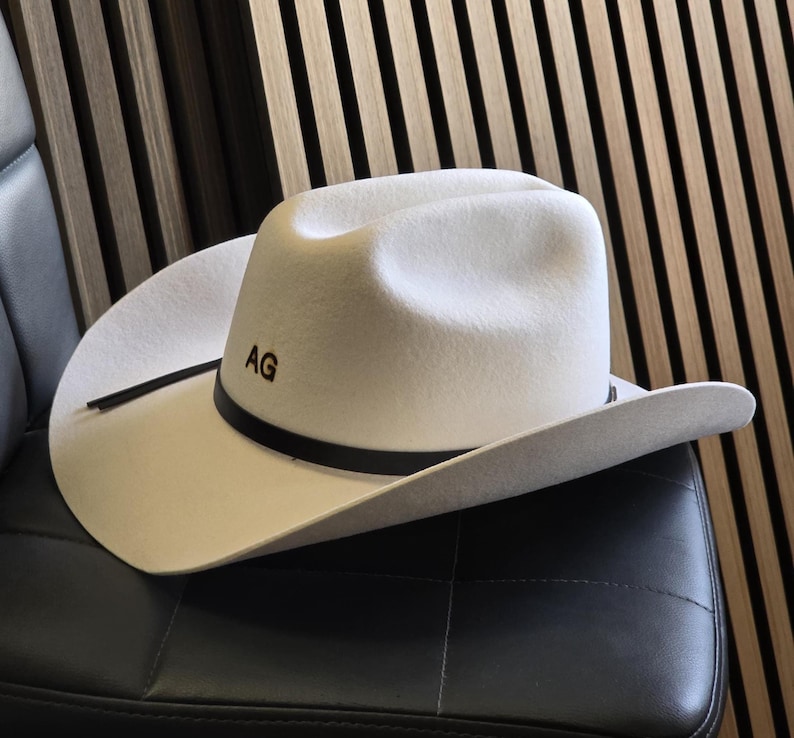 Cattleman Wool Cowboy Hat Western Classic Aussie Style Wide Brim Hat 100% Wool Personalized with Branding Iro , Stiff Wide Brim