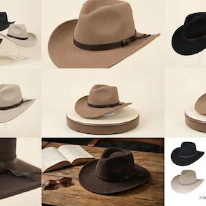 Sombreros de vaquero de fieltro de lana plegable: estilo western personalizable S/XL imagen 7