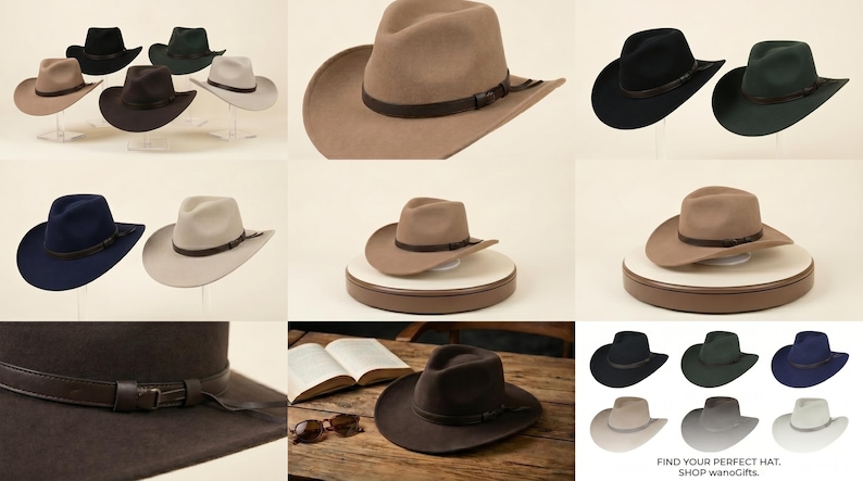 Sombreros de vaquero de fieltro de lana plegable: estilo western personalizable S/XL imagen 7