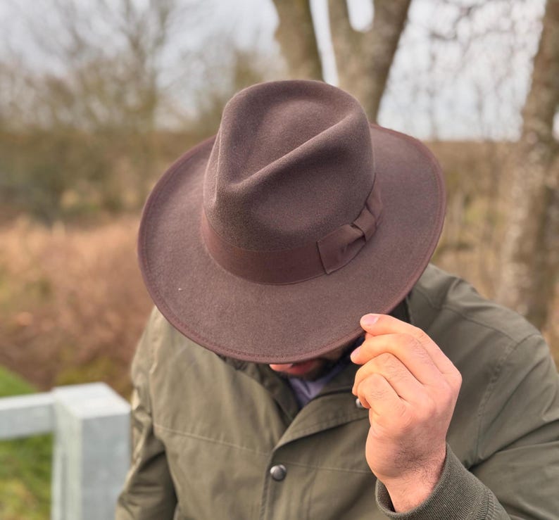 Classic Fedora Hat – Pure Wool, Water-Repellent, Retro Vintage Style with Grosgrain Band