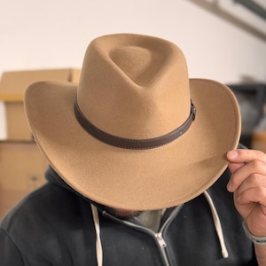 Chapéu de cowboy de feltro de lã amassável feito à mão: estilo western personalizado