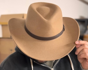 Handgemachte Crushable Wollfilz Cowboyhut: Personalisierte Western Style