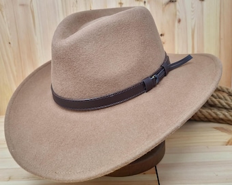 手作りのクラッシャブルウールフェルトカウボーイハット