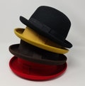 Personalize Your Classic Bowler Hat with Name or Initials | Soft unisex Crushable wool felt Derby hat Handmade Customize with Branding Iron