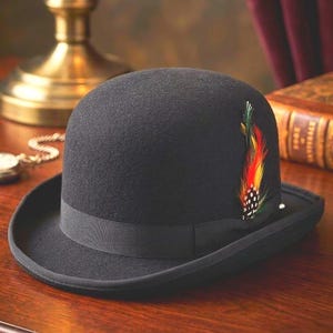 Melonik z filcu wełnianego: personalizowany melonik w stylu vintage