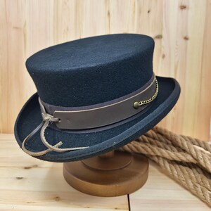 Dead Man Top Hat short top hat 00% wool Gothic Dressage Steampunk Top Hat wedding hat luxurious wool felt hat branding iron