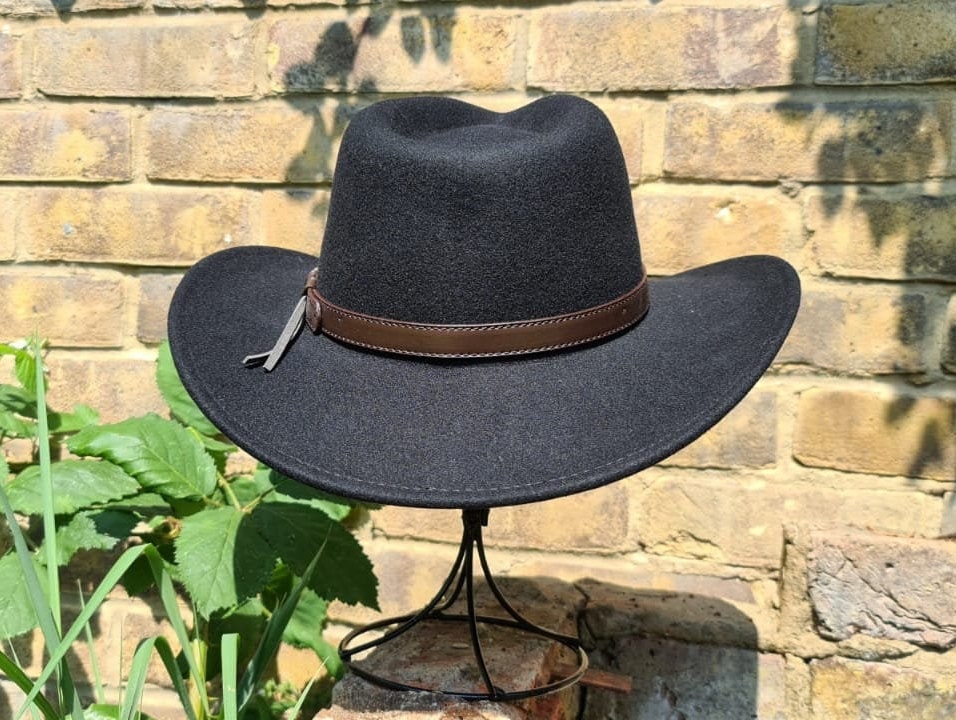 Cappello Cowboy Fatto A Mano Cappello Da Cowboy In Feltro Di Lana 100% - Schiacciabile, Fatto A Mano, Tesa Larga, Stile Western Cappello Cowboy Premium - Foto 6