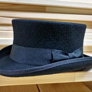 Dead Man Top Hat short top hat Mid-Crown Ascot Victorian Steampunk wedding hat luxurious wool felt Quality